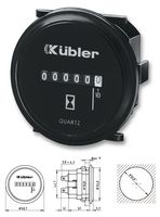 KUEBLER 0.135.200.373 Panel Mount Timer, HR 76, 10 VDC, 80 VDC, 0 s, 99999.9 h