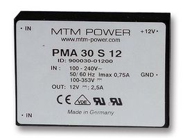 MTM POWER PMA30 S24 PSU, ENCAPSULATED, 24V, 1.3A