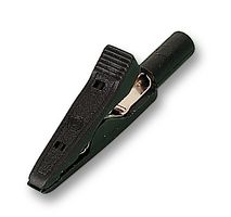 HIRSCHMANN TEST AND MEASUREMENT 930317800 Crocodile Clip, Spring Loaded Socket Ø 2 mm, Pack 5, 4 mm Jaw Opening, 8 A, Black