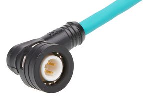 MOLEX 120406-0023 Sensor Cable, M12, 90° Ultra-Lock 2.0 Plug, Free End, 4 Positions, 1 m, 3.28 ft