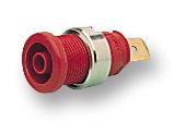HIRSCHMANN TEST AND MEASUREMENT 972356101 Banana Test Connector, 4mm, Socket, Panel Mount, 32 A, 1 kV, Gold Plated Contacts, Red