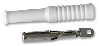 CLIFF ELECTRONIC COMPONENTS P14 WHITE + CL1468 Banana Test Connector, 4mm, Plug, Cable Mount, 10 A, White