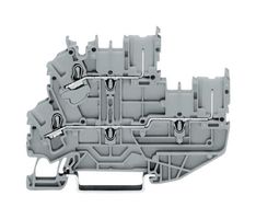 WAGO 2022-2201 DIN Rail Mount Terminal Block, 2 Ways, 22 AWG, 12 AWG, 2.5 mm², Push In, 24 A
