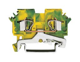 WAGO 281-607 DIN Rail Mount Terminal Block, 2 Ways, 28 AWG, 12 AWG, 4 mm², Clamp