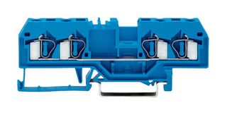 WAGO 281-654 DIN Rail Mount Terminal Block, 4 Ways, 28 AWG, 12 AWG, 4 mm², Clamp, 26 A