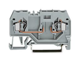 WAGO 281-916 DIN Rail Mount Terminal Block, 2 Ways, 28 AWG, 12 AWG, 4 mm², Push In, 10 A
