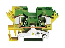 WAGO 284-607 DIN Rail Mount Terminal Block, 2 Ways, 24 AWG, 8 AWG, 10 mm², Clamp