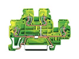 WAGO 870-507 DIN Rail Mount Terminal Block, 4 Ways, 28 AWG, 12 AWG, 2.5 mm², Push In, 24 A