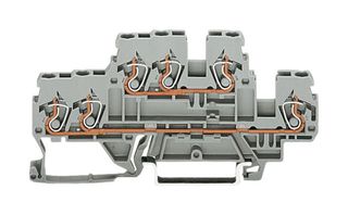 WAGO 870-531 DIN Rail Mount Terminal Block, 6 Ways, 28 AWG, 12 AWG, 2.5 mm², Clamp, 24 A