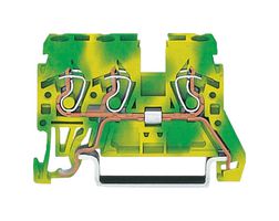 WAGO 870-687 DIN Rail Mount Terminal Block, 3 Ways, 28 AWG, 12 AWG, 2.5 mm², Clamp