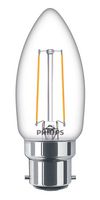 PHILIPS LIGHTING 929001815692 LED Light Bulb, Clear Candle, BC / B22 / B22d / BA22 / BA22d, Warm White, 2700 K, Non-Dimmable