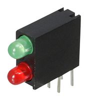 DIALIGHT 553-0121-200F Circuit Board Indicator, Green, Red, 2 LEDs, Through Hole, T-1 (3mm), R 2V, G 2.1V