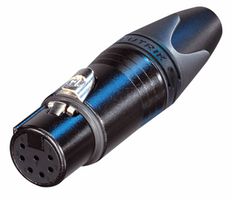 NEUTRIK NC7FXX-B XLR Connector, 7 Contacts, Socket, Cable Mount, Gold Plated Contacts, Metal Body, XX