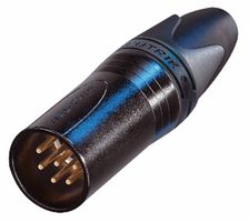 NEUTRIK NC6MXX-B XLR Connector, 6 Contacts, Plug, Cable Mount, Gold Plated Contacts, Metal Body, XX
