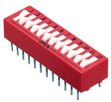 GRAYHILL 76SD01T DIP / SIP Switch, 1 Circuits, Rocker, Through Hole, DPDT, 30 VDC, 150 mA