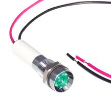 CML INNOVATIVE TECHNOLOGIES 19050251WEC LED Panel Mount Indicator, Recessed, Green, 12 VDC, 8 mm, 20 mA, 32 mcd, IP67