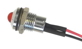 CML INNOVATIVE TECHNOLOGIES 19040003WE LED Panel Mount Indicator, Red, 2 V, 8 mm, 20 mA, 25 mcd, IP40