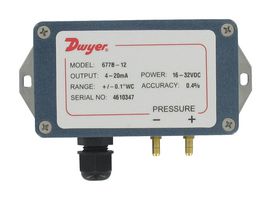 DWYER 677B-14 Pressure Transmitter, 0.4 % Accuracy, 0.5 Inch-H2O