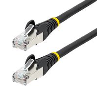 STARTECH NLBK-50C-CAT6A-PATCH Ethernet Cable, 50cm CAT6a Ethernet Cable LSZH, 10 GbE Snagless 100W PoE SFTP Network Cord