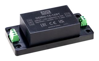 MEAN WELL DDRH-15-05ST Isolated Chassis Mount DC/DC Converter, Screw Terminal, ITE & Industrial, Module, 10:1, 10 W