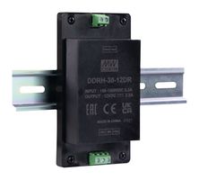 MEAN WELL DDRH-30-24DR Isolated DIN Rail Mount DC/DC Converter, ITE & Industrial, 10:1, 30 W, 1 Output, 24 V, 1.25 A