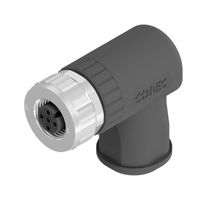 AMPHENOL CONEC 43-00098 Sensor Connector, M12, Female, 5 Positions, Screw Socket, Right Angle Cable Mount