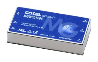 COSEL MGW301205 Isolated Through Hole DC/DC Converter, ITE, DIP, 4:1, 25 W, 2 Output, 5 V