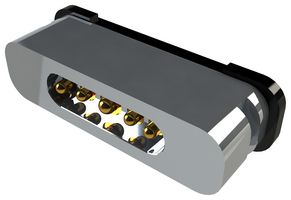 EDAC 685G0524P50110E Magnetic Connector, 4 Contacts, Plug, Straight, 1.8 mm, 2 A, Black