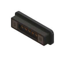 EDAC 686J0521450110E Magnetic Connector, 5 Contacts, Receptacle, Straight, 2 mm, 2 A, Black