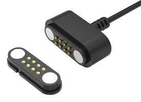 EDAC 687A12522600301 Magnetic Connector Cable Assembly, Magnetic 12 Position Right Angle Plug