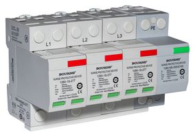 BOURNS 1260-4NSMG-230 Surge Protector, Mains Surge Protector, 4 Pole, Type 1 & 2, 100 kA, 275 VAC, DIN Rail