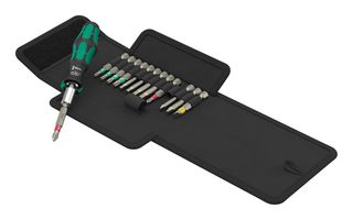 WERA 05051065001 Screwdriver Set, Bit holding/Phillips/Torx/Hex/Slotted/Square Plus Bits/Fastener Strip, 14 Pieces