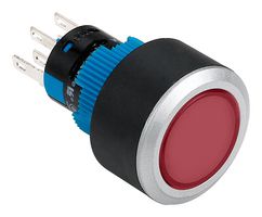 MULTICOMP PRO MPAB-PB-1051 Industrial Pushbutton Switch, 24 V LED, MPAB-PB Series, 22 mm, SPST-NO, SPST-NC, Momentary, Round
