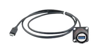 AMPHENOL SOCAPEX 32242G-050 USB Cable, 24Pos/9Pos, Type C Plug to Type A Receptacle, 500 mm, 19.7 ", USB 3.0