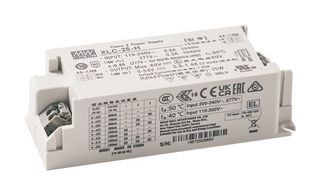 MEAN WELL XLC-25-H-DA2N LED Driver, IO Adj W/DALI-2 Dim, LED Lighting, 25 W, 54 V, 1.05 A, Constant Power, 110 V
