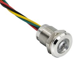 DIALIGHT 624-1141-317F Multicolour Panel Indicators, Flat Lens, Wire Leads, Red, Green, Yellow, 12.5 mm