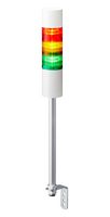 PATLITE LR6-302LJBW-RYG Signal Tower, 3 Tier, Green/Red/Yellow, 88 dB, Cable, Flashing, 4 Tone, 24 VDC, IP54/NEMA 4X/NEMA 13