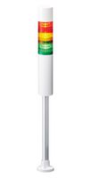 PATLITE LR6-3M2PJBW-RYG Signal Tower, 3 Tier, Amber/Green/Red, 88 dB, Cable, Flashing, 4 Tone, 240 VAC, IP65/NEMA 4X/NEMA 13