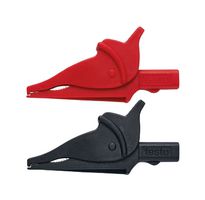 TESTO 0590 0008 Crocodile Clip, 10A, Black, Red, 1 Set, CAT III 600 V
