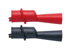 TESTO 0590 0009 Crocodile Clip, 10A, Black, Red, CAT IV 600 V/CAT III 1000 V
