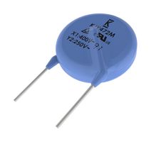 KEMET C721U222MYVDBA7317 Ceramic Suppression Capacitor, 2200 pF, ± 20%, X1 / Y2, 400 VAC, 250 VAC, Radial Leaded
