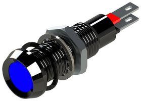 MARL 677-930-22 LED Panel Mount Indicator, Smoked Lens, Blue, 24 VDC, 8.1 mm, 20 mA, 7 cd, IP67