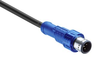 AMPHENOL LTW MC-050500-MM0-CPA02 Circular Cable Assembly, Push Lock, Circular Plug to Circular Plug, 5 Ways, 6.6 ft, 2 m, Black
