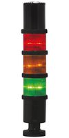 MULTICOMP PRO MP014819 Light Tower, Mini, 3 Tiers, Amber/Green/Red, 24 V, IP66, Flashing/Steady, 55 x 284mm, 77 dB,
