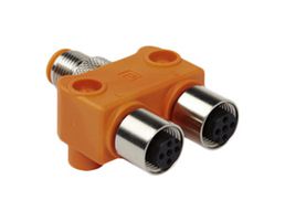LUMBERG AUTOMATION ASBS 2 M12-5S 1-2 F Sensor Splitter, T - Style, Cable Mount, 5 Position M12 Plug, 4 Position M12 Receptacle