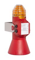 R. STAHL 319416 Audible & Visual Alarm, Blue, Blinking/Continuous/Flashing/Rotating, 4 Tone, 120 dBA, IP66, 27.2 VDC