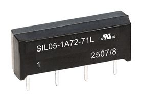 STANDEXMEDER SIL12-1A72-71D Reed Relay, SPST-NO, 12 VDC, SIL Series, Through Hole, 1 kohm, 1 A