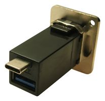 CLIFF ELECTRONIC COMPONENTS CP30235M3 USB Adapter, Metal, M3, USB Type C Receptacle + USB Type A Receptacle, USB 3.0