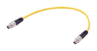 HARTING 33280808002100 Ethernet Cable, M8, SPE Plug to SPE Plug, Yellow, 10 m, 32.8 ft