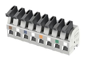 HARTING 14310816202201 Wire-To-Board Terminal Block, Ethernet, 5 mm, 8 Ways, 28 AWG, 16 AWG, 1.5 mm², Push In Lock